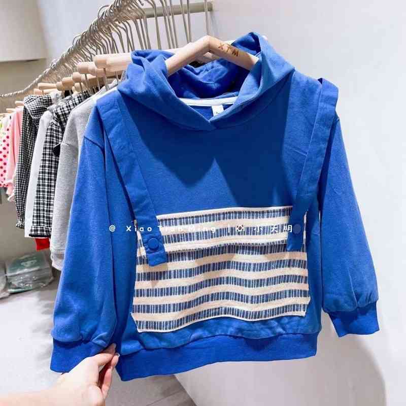 Children's 2021 autumn new Hooded Sweater boys' Korean fake two-piece suspender sweater women's treasure Pullover Top trend
Children's 2021 autumn new Hooded Sweater boys' Korean fake two-piece suspender sweater women's treasure Pullover Top trend