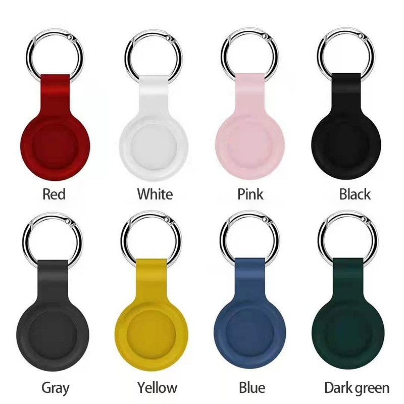 1PC Protective Cover Location Tracker Silicone Case With Buckle for AirTags Tracker Metal Ring Anti-lost Accessories