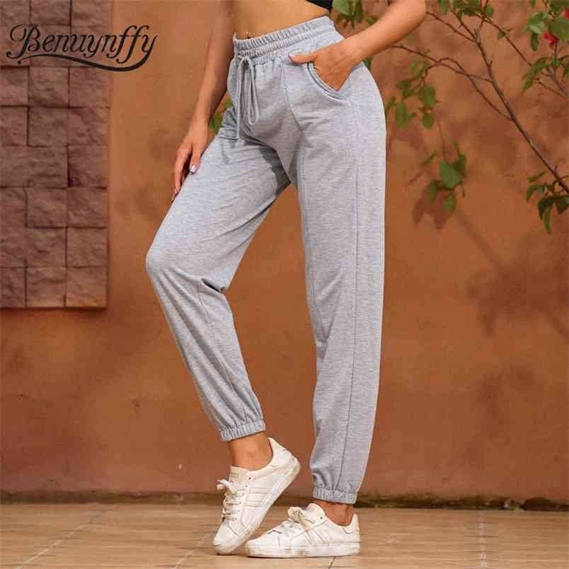 Drawstring High Waist Sweatpants Women Spring Summer Casual Fashion Sports Pants Korean Street style Ladies 210510