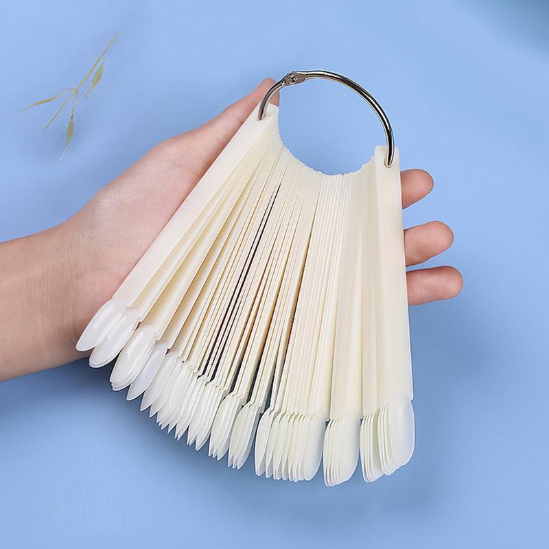 False Nails Clear Nature Black Tips For Nail Art Display Oval Fan Style Swatch Polish Stand Practice Manicure Tools