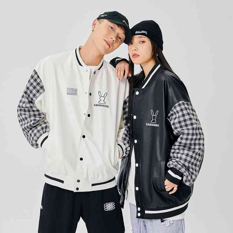 Plaid stitching couple autumn Baseball Jacket men's Korean fashion casual jacket, Jk2506 black
Plaid stitching couple autumn Baseball Jacket men's Korean fashion casual jacket, Jk2506 black