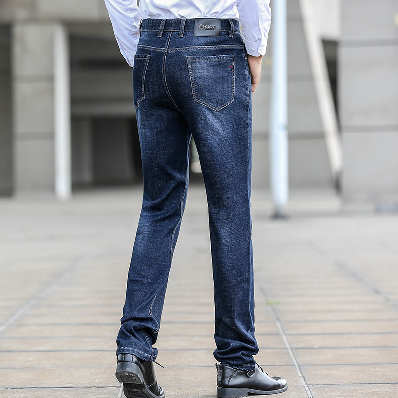 Tall Men Jean Straight Leg Fit High Waist Long Gown Pants Plus Size Large Denim Trouser Male Big Tall Mens Clothing 210518