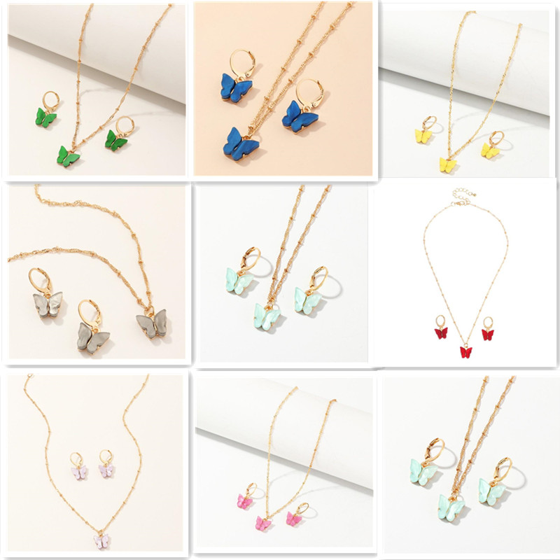 20pcs/lot Lovely Butterfly Pendant Necklaces And Earrings Set For Women Girls Fashion Elegant Party Jewelry Gift, Silver
20pcs/lot Lovely Butterfly Pendant Necklaces And Earrings Set For Women Girls Fashion Elegant Party Jewelry Gift, Silver