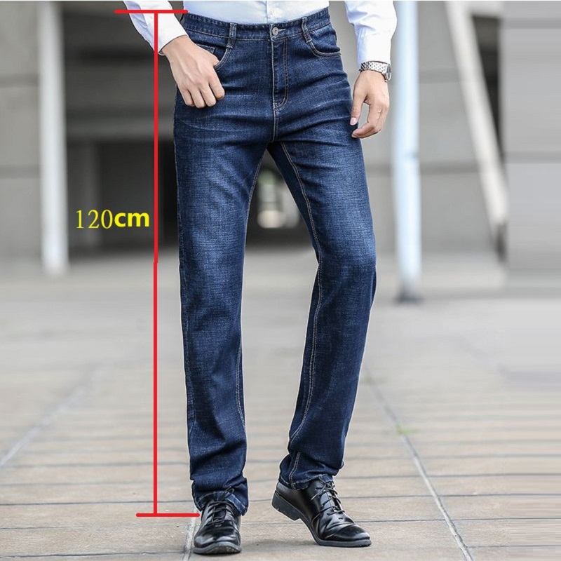 Tall Men Jean Straight Leg Fit High Waist Long Gown Pants Plus Size Large Denim Trouser Male Big Tall Mens Clothing 210518