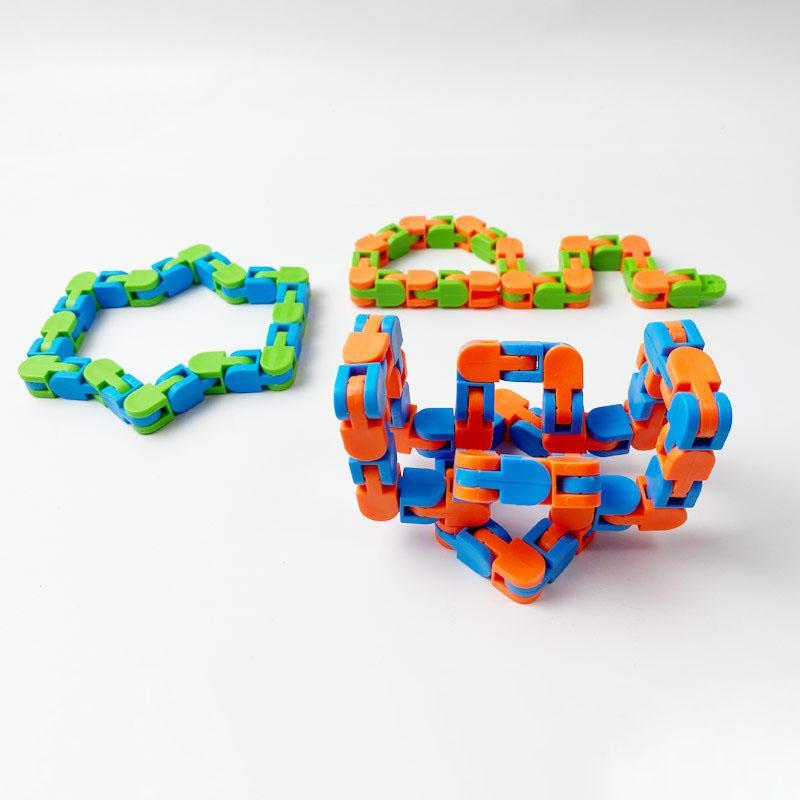 DHL 24 Links Wacky Tracks Snake Puzzle Snap And Click Sensory Fidget Toys Anxiety Stress Relief ADHD Needs Educational Party Keeps Fingers Busy 10 Col