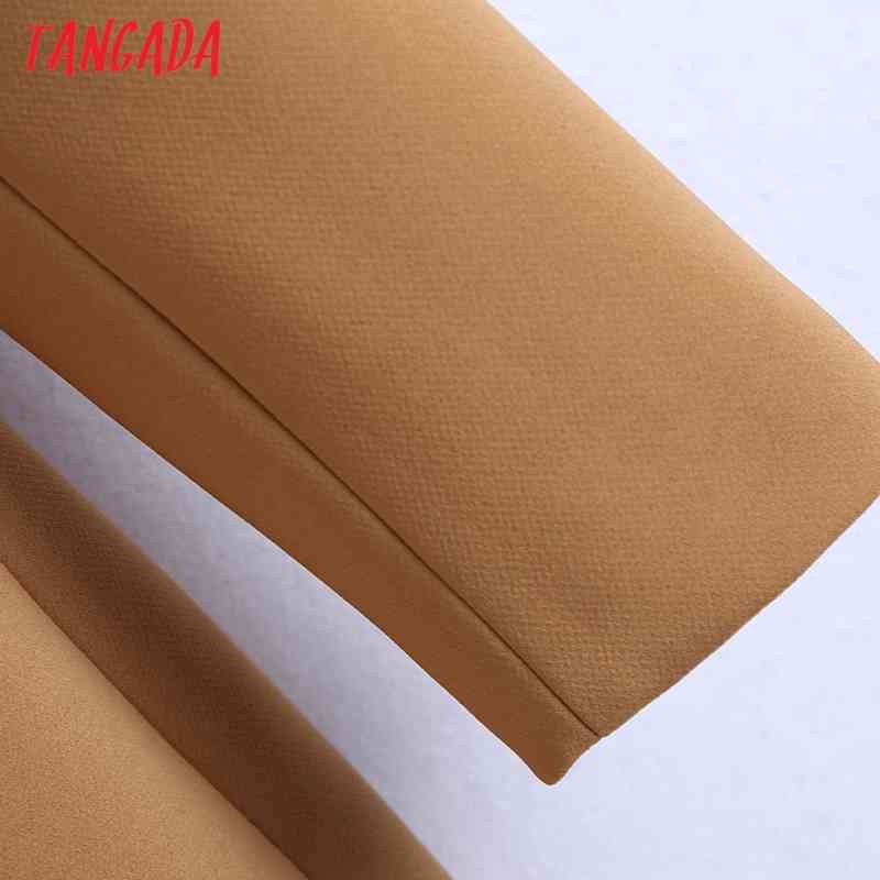 Women Fashion Solid Blazer Coat Vintage Double Breasted Long Sleeve Female Outerwear Chic Tops BE461 210416