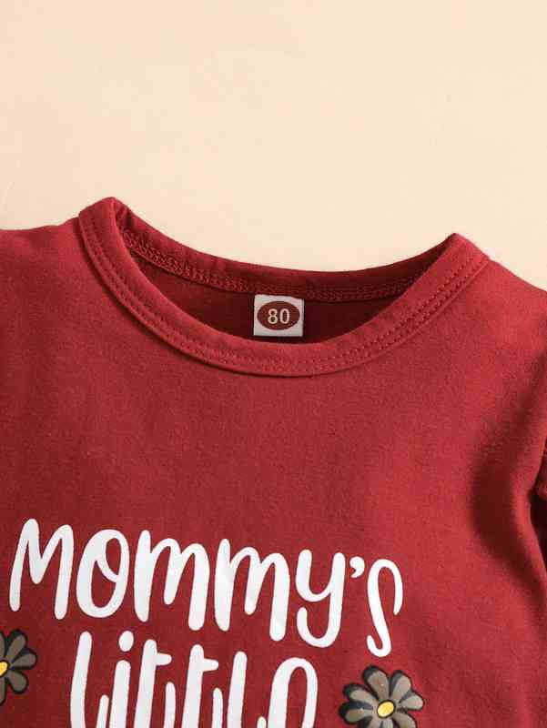 Baby Slogan Graphic Bodysuit & Mushroom Print Sweatpants With Headband SHE