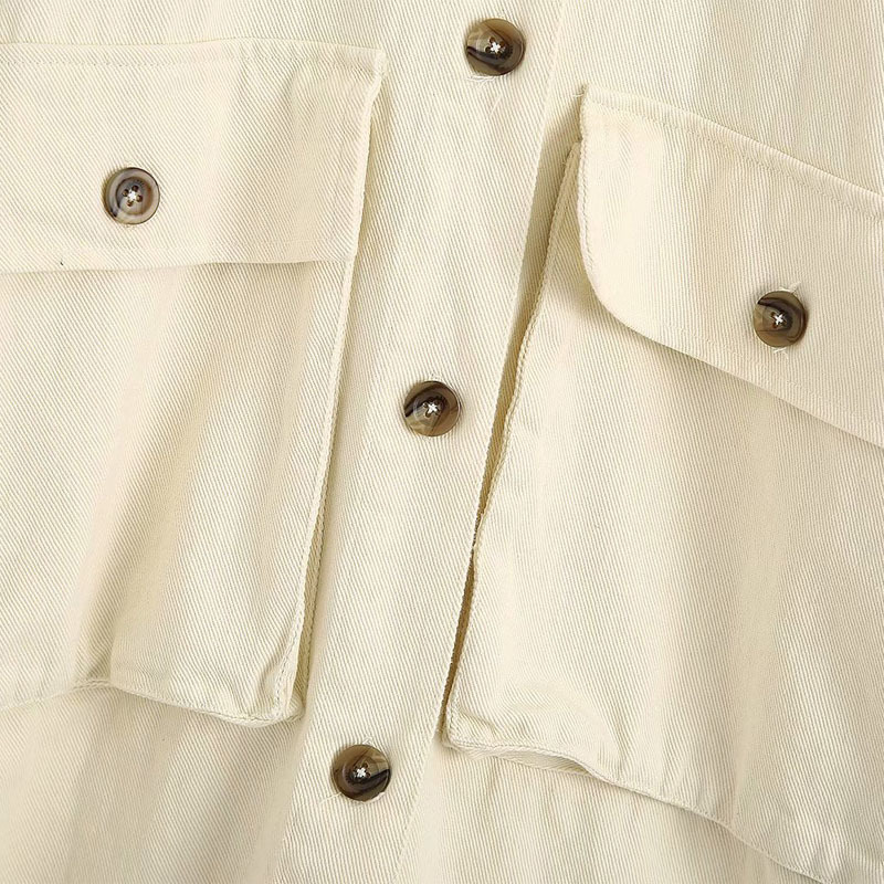 Tooling Style Lapel Long Sleeve Shirt Long Chic Women's Jacket Simple Solid Color Single-breasted Split Female Coat Tops 210507