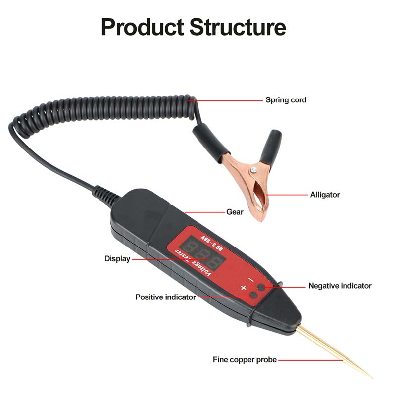 Vehicle Circuit Test Detector Repair Kit Tools Pen Self Diagnosis Digital Display Voltage Tester-Pen Power Probe Car Diagnostic Tool
