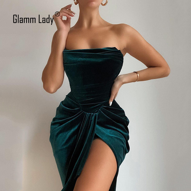 Glamm Lady Velvet Winter Casual Sexy Dress For Womens Strapless Midi Autumn Party Dress Club Bodycon Dress Solid Split Vestidos, Green
Glamm Lady Velvet Winter Casual Sexy Dress For Womens Strapless Midi Autumn Party Dress Club Bodycon Dress Solid Split Vestidos, Green