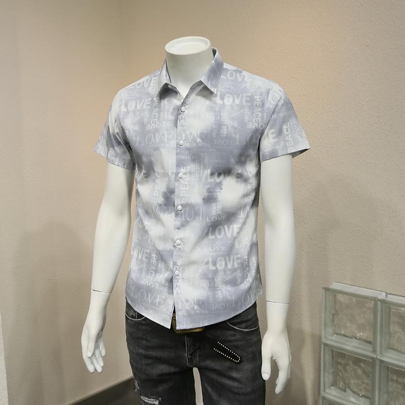 Men's Casual Shirts Letter Vintage Print Design Mens Summer Short Sleeve Shirt Turn-Down Collar Single Breasted Male Fashion Blouse, Gray
Men's Casual Shirts Letter Vintage Print Design Mens Summer Short Sleeve Shirt Turn-Down Collar Single Breasted Male Fashion Blouse, Gray