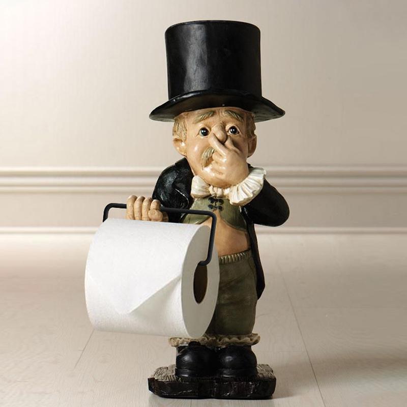 Toilet Paper Holders Butler With Roll Resin Holder Cute Fun Ornament Stand For Bathroom LB