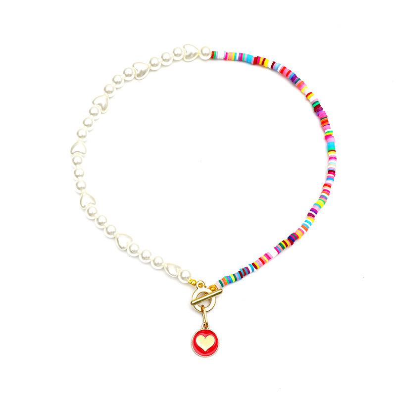 Pendant Necklaces Bohemian Imitation Pearls Link Clay Beads Choker Necklace For Women Creativity Love Heart Round Jewelry
Pendant Necklaces Bohemian Imitation Pearls Link Clay Beads Choker Necklace For Women Creativity Love Heart Round Jewelry