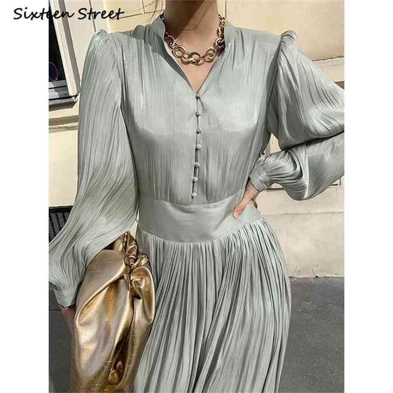 Glossy Elegant Dress Woman V-neck Single-breasted High Waised Maxi Vestido Lace-up OL Work Clothing Party 210603, Maroon
Glossy Elegant Dress Woman V-neck Single-breasted High Waised Maxi Vestido Lace-up OL Work Clothing Party 210603, Maroon