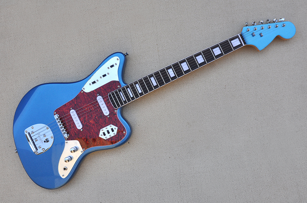 Blue body Electric Guitar with Rosewood Fingerboard,Red pearl pickguard,Chrome hardware,can be customized.
Blue body Electric Guitar with Rosewood Fingerboard,Red pearl pickguard,Chrome hardware,can be customized.