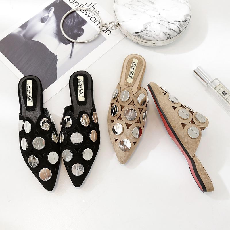 Slippers Woman Mules Shoes Bling Pointed Toe Half Slippler Spring Summer Female Fashion Casual Flats, Black
Slippers Woman Mules Shoes Bling Pointed Toe Half Slippler Spring Summer Female Fashion Casual Flats, Black