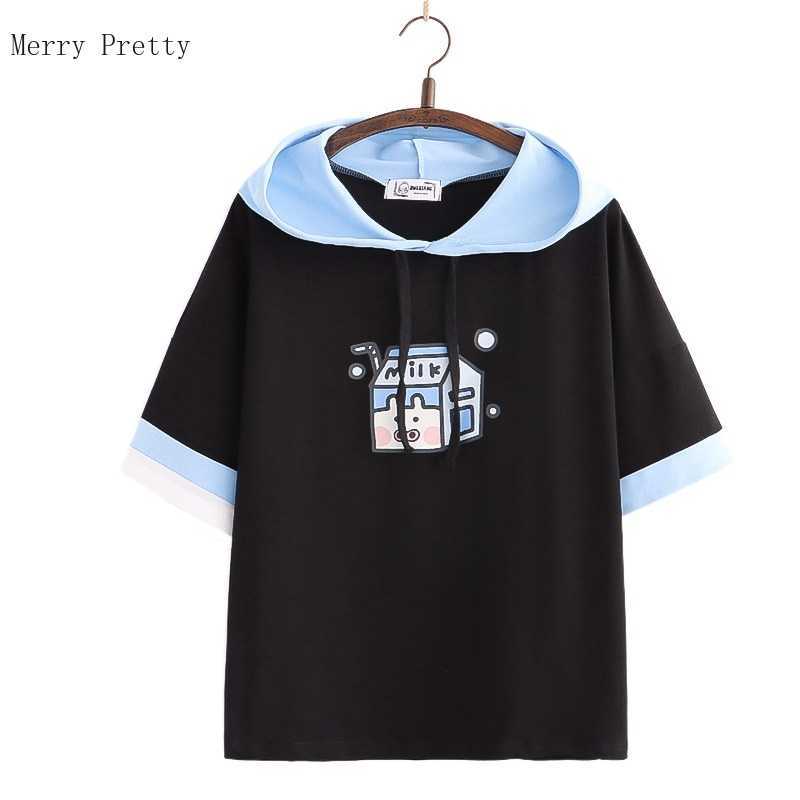 Harakuju Cartoon Print Kawaii Hoodies Women Summer Half Sleeve Hooded Sweatshirts Sweet Style Korean Fashion Female Tops 210526, Navy blue
Harakuju Cartoon Print Kawaii Hoodies Women Summer Half Sleeve Hooded Sweatshirts Sweet Style Korean Fashion Female Tops 210526, Navy blue