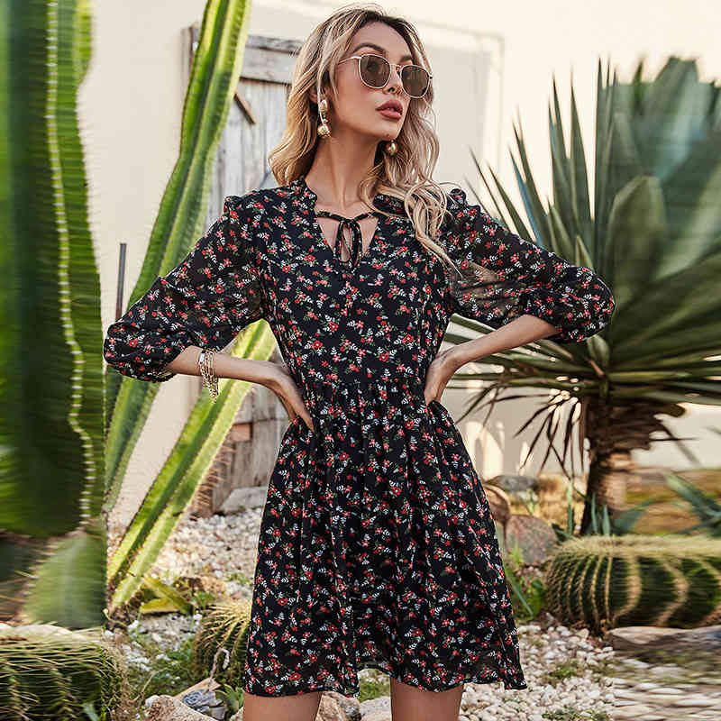 women spring summer printed dresses V-neck lantern sleeve loose style dress for female solid bohe beach pleated 210524, Black
women spring summer printed dresses V-neck lantern sleeve loose style dress for female solid bohe beach pleated 210524, Black