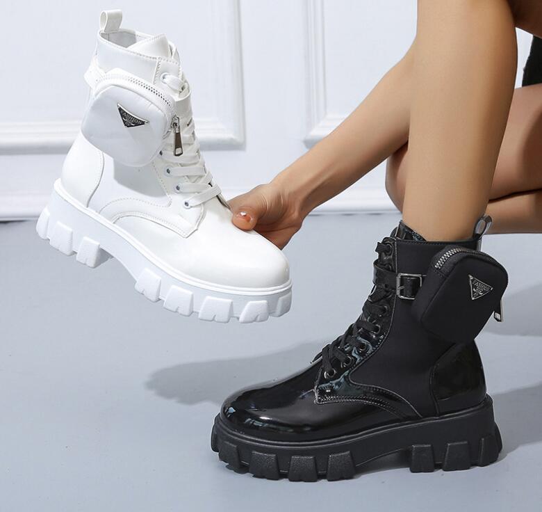 Woman Glossy Plus Size Boots Pocket Strap With Bright Personality Style Chunky Lace Up Ankle For Women Autumn Round Toe Combat Black White Platform, Matte white
Woman Glossy Plus Size Boots Pocket Strap With Bright Personality Style Chunky Lace Up Ankle For Women Autumn Round Toe Combat Black White Platform, Matte white