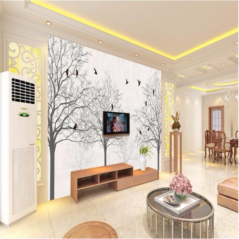 papel de parede Custom wallpaper large 3d jungle bird living room TV backdrop modern simple wallpaper papel de parede