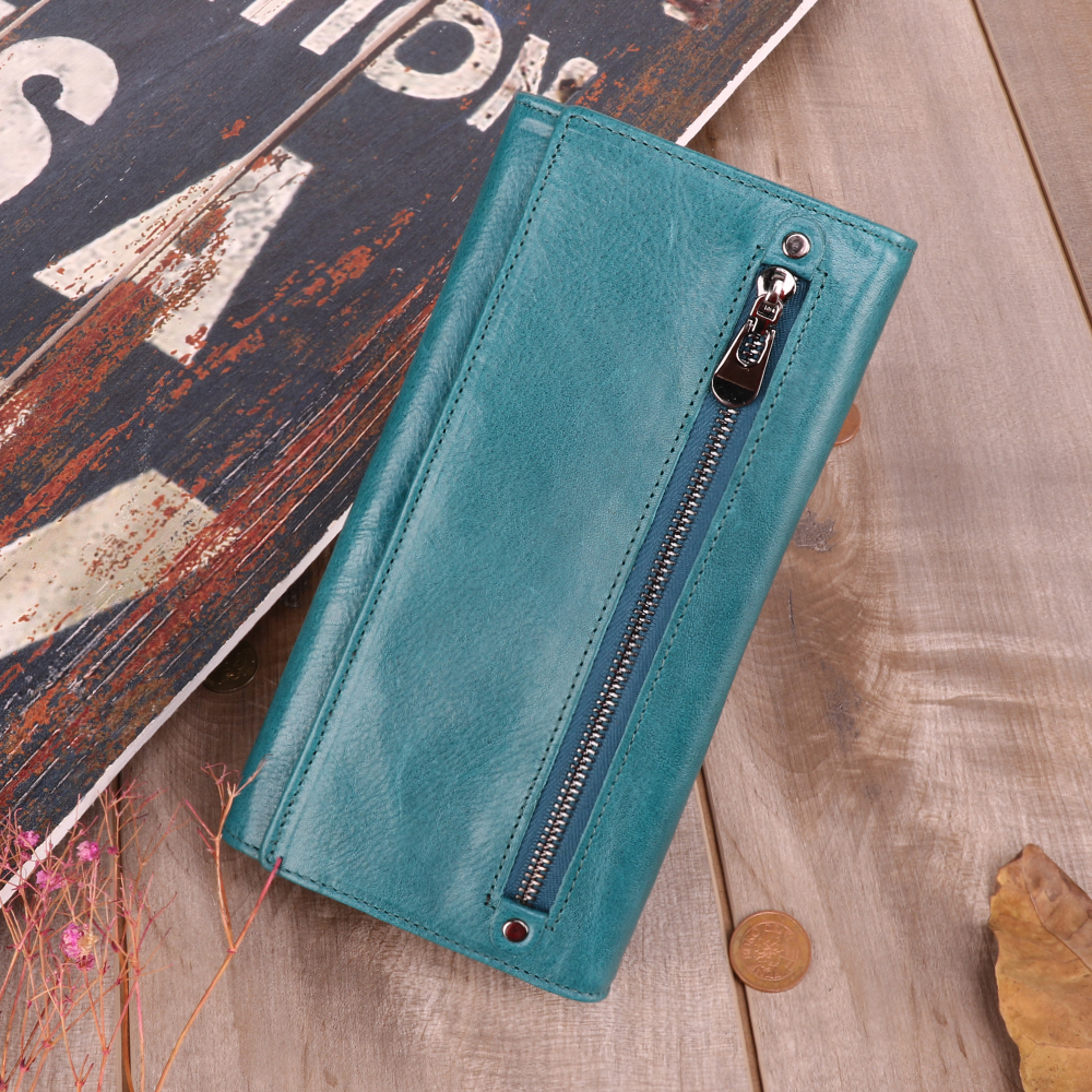 Genuine Leather Women's Long Wallets Design Clutch Phone Bag Coin Purse Card Holder, Blue
Genuine Leather Women's Long Wallets Design Clutch Phone Bag Coin Purse Card Holder, Blue