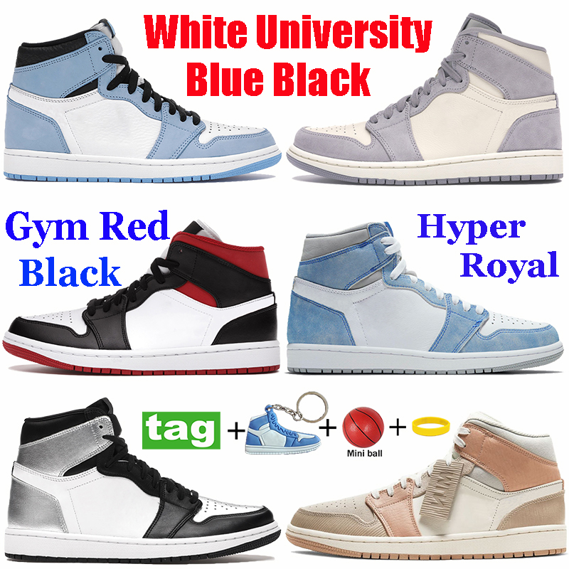 High Basketball shoes OG Hyper Royal White University Mid Gym Red Blue Black men women trainers light smoke grey silver toe twist sneakers, #48- bubble wrap packaging
High Basketball shoes OG Hyper Royal White University Mid Gym Red Blue Black men women trainers light smoke grey silver toe twist sneakers, #48- bubble wrap packaging