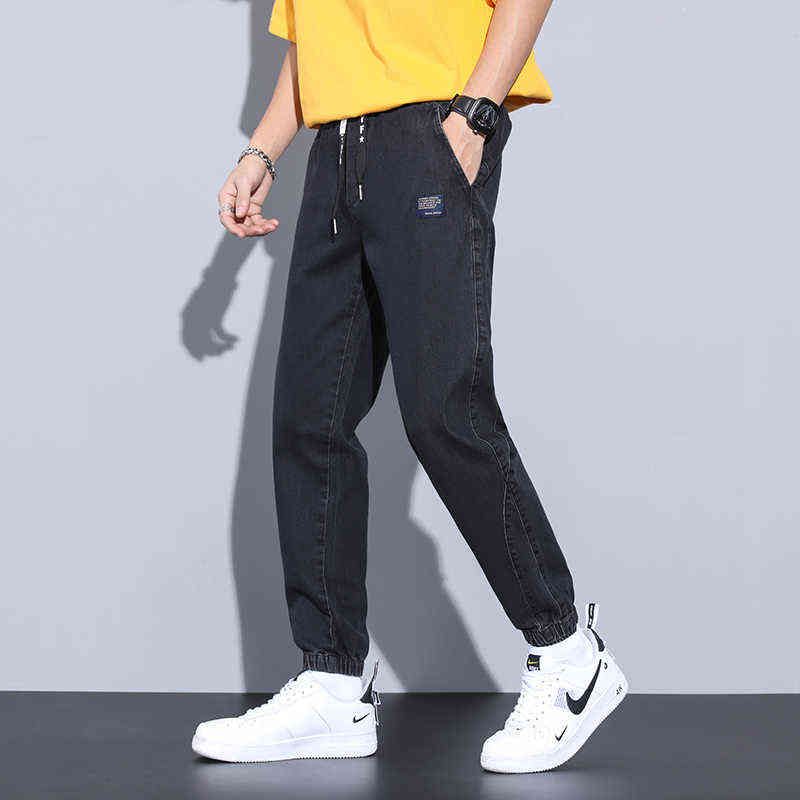Spring Summer Blue Cargo Jeans Men Streetwear Denim Jogger Pants Baggy Harem Jean Trousers Male Oversize Large size4 5 6 7XL 8XL 211120