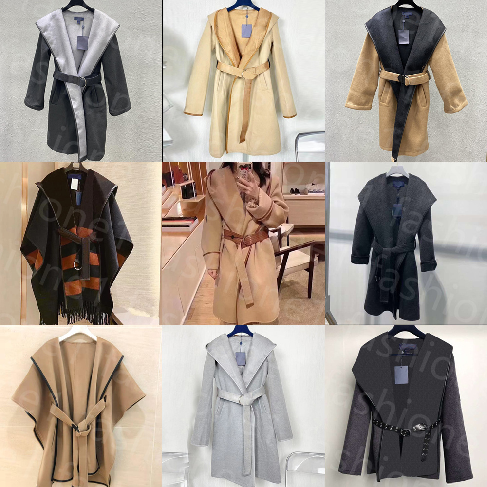 New Designer Womens Trench Coats Fashion Outerwear Letters Hooded Collocation Belt Slim Outfit Large Size Windbreaker High Quality A variety of styles to choose, 11-black-cape coat