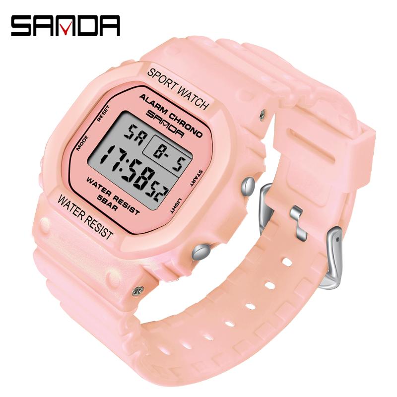 Wristwatches 2021 SANDA White Women Sports Watch Matcha Green Waterproof Ladies Jelly Digital Watches Relogio Feminino, Slivery;brown
Wristwatches 2021 SANDA White Women Sports Watch Matcha Green Waterproof Ladies Jelly Digital Watches Relogio Feminino, Slivery;brown
