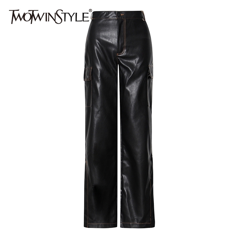 Casual PU Leather Wide Leg Pants For Women High Waist Bottom Split Pocket Back Trouser Female Fashion Stylish 210521, Khaki
Casual PU Leather Wide Leg Pants For Women High Waist Bottom Split Pocket Back Trouser Female Fashion Stylish 210521, Khaki