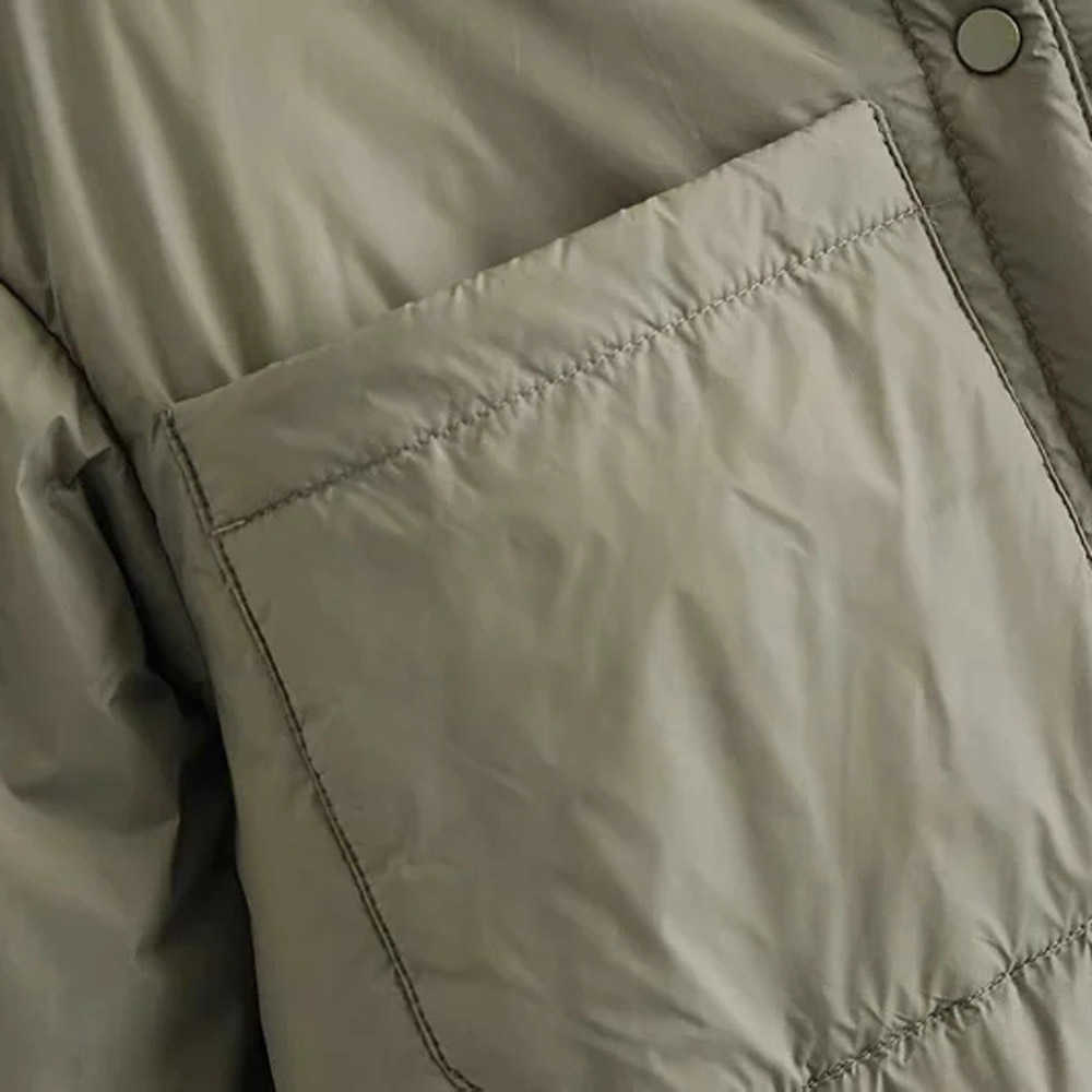 Winter Fashion Arrival Turn Down Collar Long Sleeve Shirt Coats Black Green Women Parkas With Pockets Mujer Solid Jackets 211013