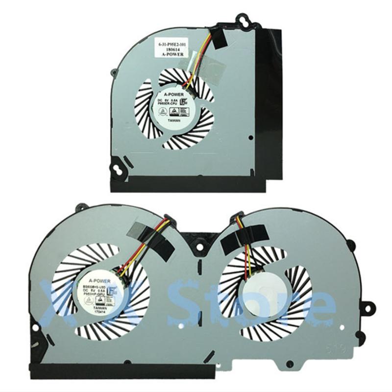 Laptop Cooling Pads P950 3pin 4pin CPU GPU FAN For CLEVO Series P950HR BS6005HS-U3E HS-UBS5005HS-U3E BS5005HS-U3D BS6006HS-U3D 6-31-P