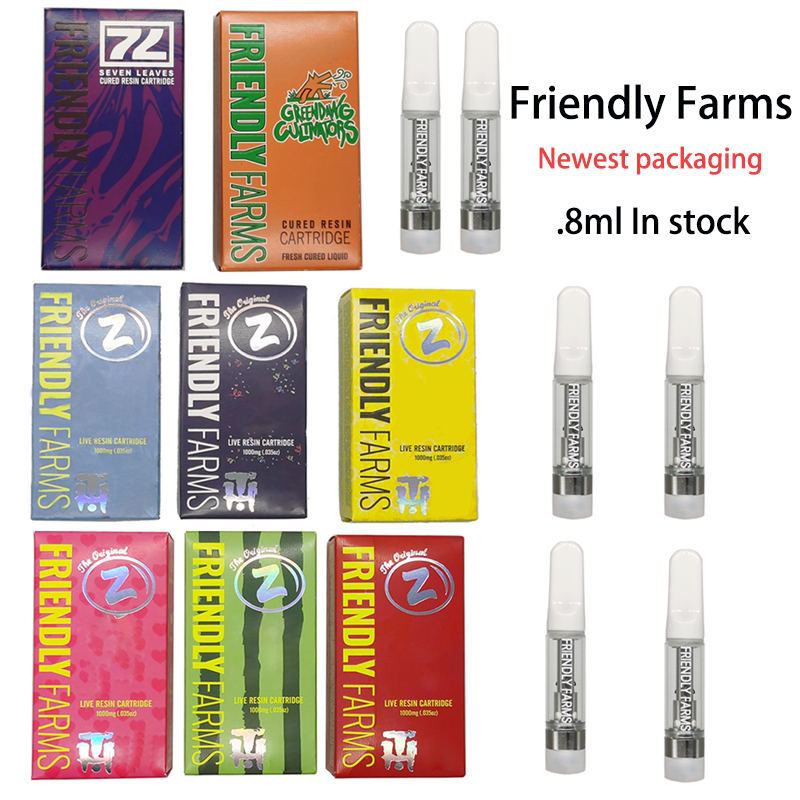 0.8ml Cartridges Friendly Farms Vape Carts Ceramic Packaging 510 Atomizers Empty Vapes Cart Glass Tank Screw on Mouthpiece with tube and sticker Pack
0.8ml Cartridges Friendly Farms Vape Carts Ceramic Packaging 510 Atomizers Empty Vapes Cart Glass Tank Screw on Mouthpiece with tube and sticker Pack
