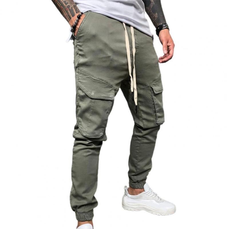 Men's Pants Handsome Cargo Large Pockets Ribbed Elastic Cuffs Men Sweatpants Drawstring Mid Waist Fitness Overalls, Black
Men's Pants Handsome Cargo Large Pockets Ribbed Elastic Cuffs Men Sweatpants Drawstring Mid Waist Fitness Overalls, Black