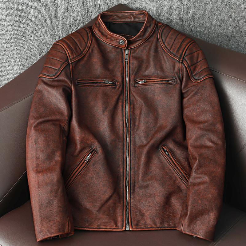 Men's Leather & Faux COPERSIAN Jacket Autumn Leisure Motorcycle Top Layer Cowhide Coat Brand Clothing, Black
Men's Leather & Faux COPERSIAN Jacket Autumn Leisure Motorcycle Top Layer Cowhide Coat Brand Clothing, Black