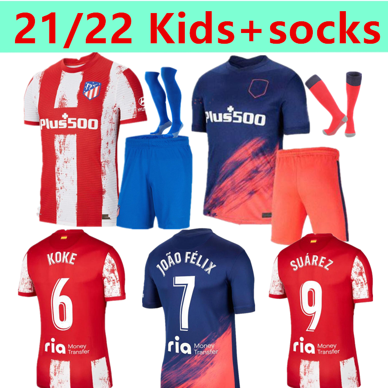 21 22 Atletico Madrid Soccer Jerseys SUAREZ JOÃO FÉLIX M. Llorente CORREA KOKE Camisetas de fútbol LEMAR CARRASCO kids+socks Football Shirt, 21/22 home
21 22 Atletico Madrid Soccer Jerseys SUAREZ JOÃO FÉLIX M. Llorente CORREA KOKE Camisetas de fútbol LEMAR CARRASCO kids+socks Football Shirt, 21/22 home
