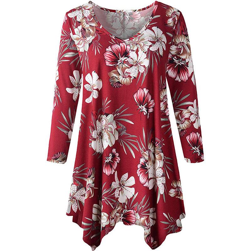 Plus Size T-Shirt Spring Autumn Blouse Shirt 5XL 6XL Female V Neck Three Quarter Sleeve Floral Print Casual Tops Irregular Long, Black
Plus Size T-Shirt Spring Autumn Blouse Shirt 5XL 6XL Female V Neck Three Quarter Sleeve Floral Print Casual Tops Irregular Long, Black