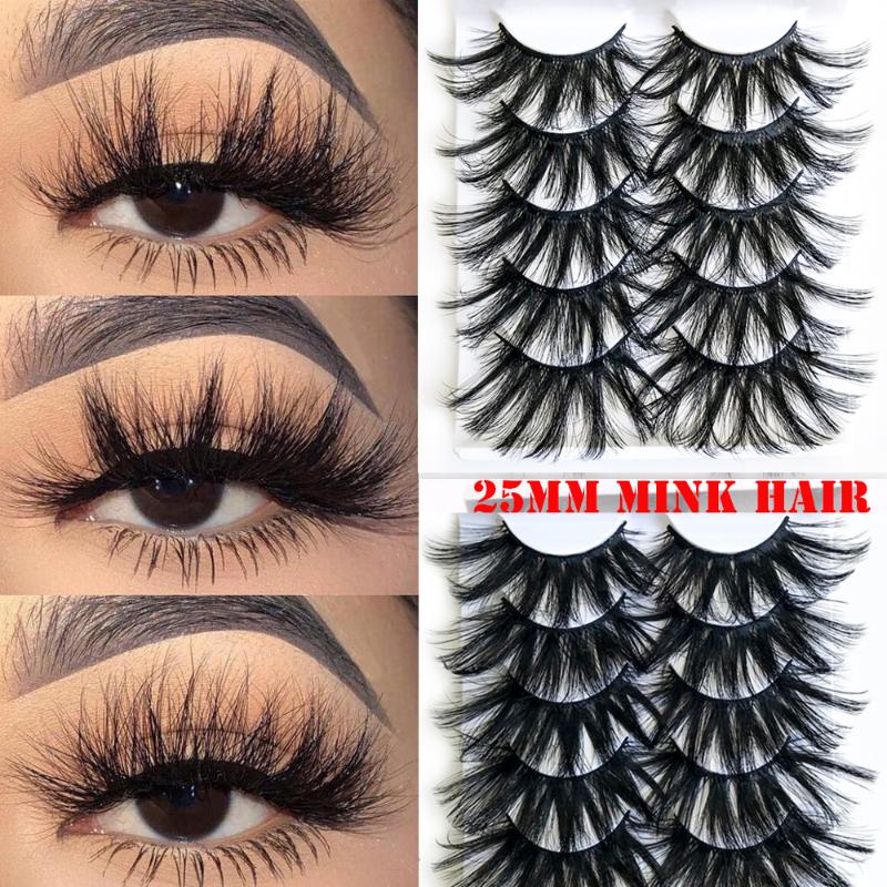 False Eyelashes 5 Pairs 25mm 6D Faux Mink Lashes Thick Eyelash Extension Wispies Fluffy Full Volume Multilayered Eye Makeup Tool
False Eyelashes 5 Pairs 25mm 6D Faux Mink Lashes Thick Eyelash Extension Wispies Fluffy Full Volume Multilayered Eye Makeup Tool