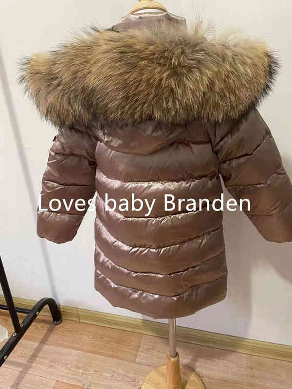 Children Girl boy Winter real fur thickened down jackets 90 Long Coat jacket overcoat 1-12Y baby kids clothing -30 outwear 211203