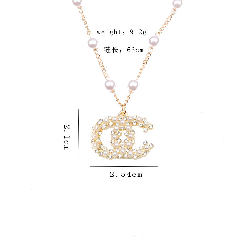 Women Luxury Brand Designer Double Letter Pendant Necklaces Chain 18K Gold Plated Crysatl Pearl Rhinestone Sweater Necklace Wedding Party Jewerlry Accessories
Women Luxury Brand Designer Double Letter Pendant Necklaces Chain 18K Gold Plated Crysatl Pearl Rhinestone Sweater Necklace Wedding Party Jewerlry Accessories