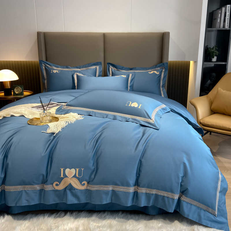 European Italian 140 thread count long staple cotton four piece set all cotton high-end light luxury embroidered bedding, White
European Italian 140 thread count long staple cotton four piece set all cotton high-end light luxury embroidered bedding, White