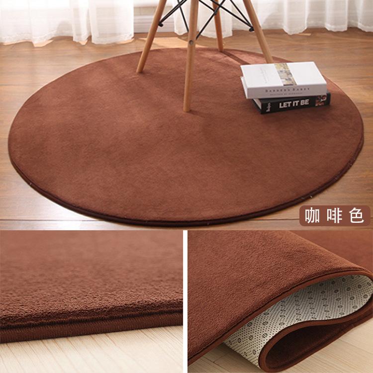 Coral Velvet Round Carpet Bedroom Children Crawling Mat Cute Living Room Full Shop Hanging Basket Rattan Chair Carpets