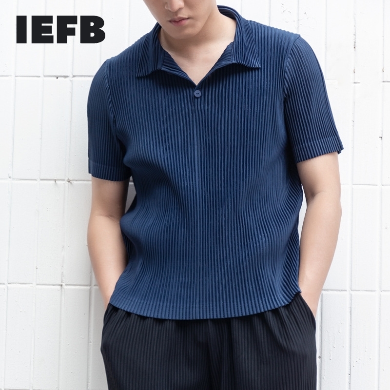 IEFB Summer Japanese Streetwear Fashion Pleated Men's And Women's Wear Short Sleeve Polo Shirt Lapel Causal Tee Tops 9Y7260 210524, Navy blue
IEFB Summer Japanese Streetwear Fashion Pleated Men's And Women's Wear Short Sleeve Polo Shirt Lapel Causal Tee Tops 9Y7260 210524, Navy blue