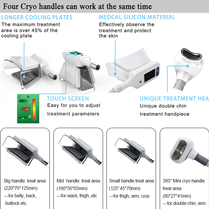 Fat reducing Cryolipolysis cellulite reduction weight loss professional cryo lipolysis slimming machine 4 handles available CE DHL