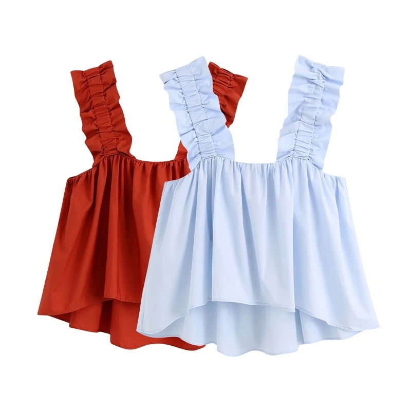 fashion women tank tops summer red and white girls top sweet cotton casual female shirt sexy ladies short blouse 210430