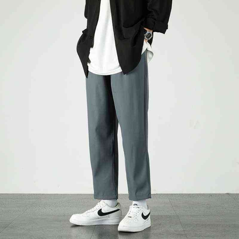 Single Road Mens Joggers Men Summer Solid Plain Pants Straight Japanese Streetwear Trousers Casual Black Suit Pants For Men 211112