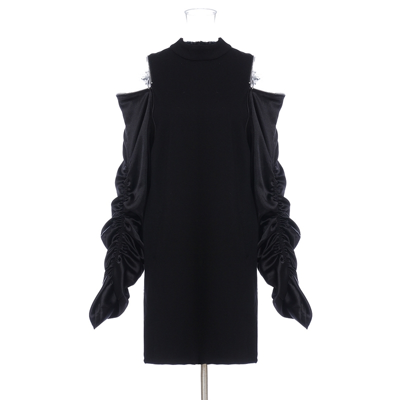 Off Shoulder Sweatshirt Dress For Women O Neck Long Sleeve Casual Dresses Female Fashion Clothing Autumn Stylish 210520