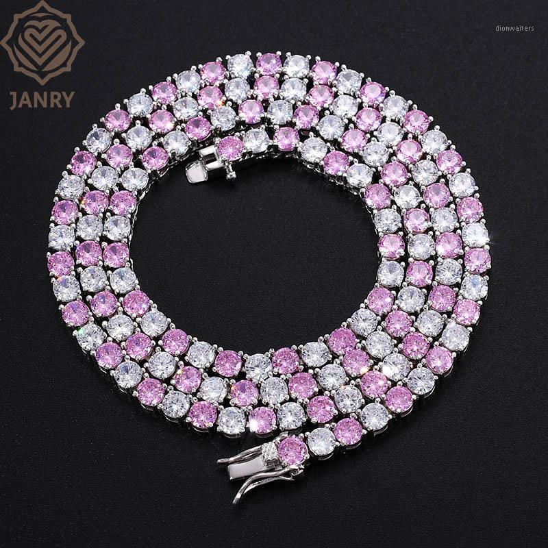 Chains JANRY 4MM Pink White Iced Out 1 Row 3 Tennis Chain Cubic Zirconia Necklace Hip Hop Copper Material Men Women Jewelry Gifts
Chains JANRY 4MM Pink White Iced Out 1 Row 3 Tennis Chain Cubic Zirconia Necklace Hip Hop Copper Material Men Women Jewelry Gifts