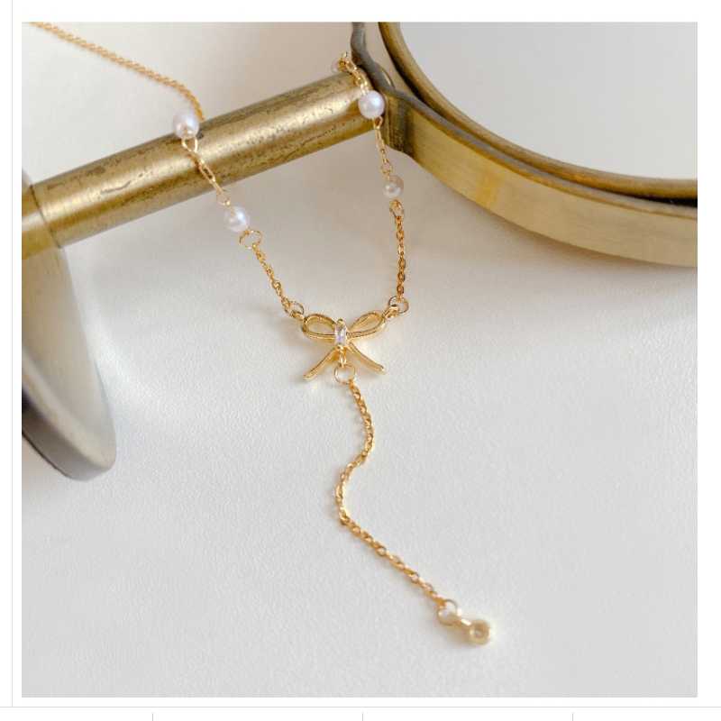 Chains LoveLink Fashion Pearl Crystal Bow Metal Tassel Pendant Short Necklace Women Gold Color Party Jewelry Gift, Silver
Chains LoveLink Fashion Pearl Crystal Bow Metal Tassel Pendant Short Necklace Women Gold Color Party Jewelry Gift, Silver