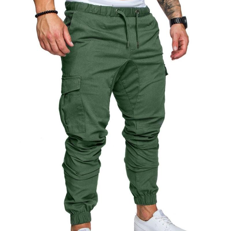 2025 S Fashion Designer Cargo Pants Thin Breathable Tie Drawstring Long Men Casual Solid Color Pockets Waist Ankle Tied Skinny Men S